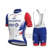 Groupama FDJ Ropa Ciclismo Culotte Corto 2021 Mangas Cortas Rojo Azul Blanco (2)